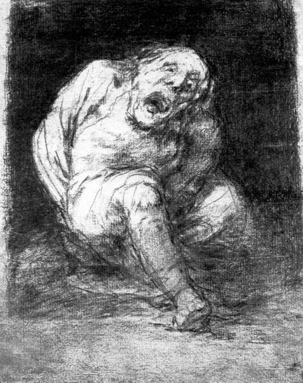 Imagem escolhida para representar o conceito de anormalidade: Desenho de Francisco Goya (1746-1828), chamada "O Idiota" (1824-1828).