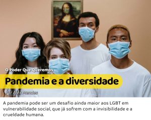 A diversidade representada por quatro pessoas de etnias diferentes e aparentemente LGBT