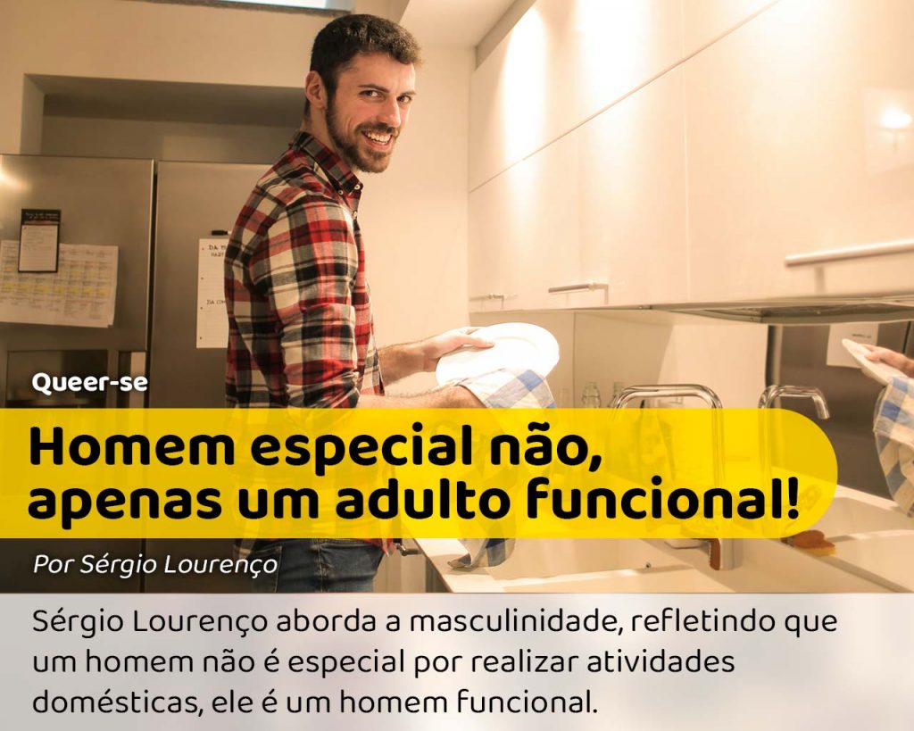 Homem funcional lavando louça